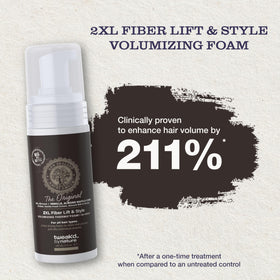 Tweak’d by Nature 2XL Fiber Lift foam dispense showing volumizing mousse texture.