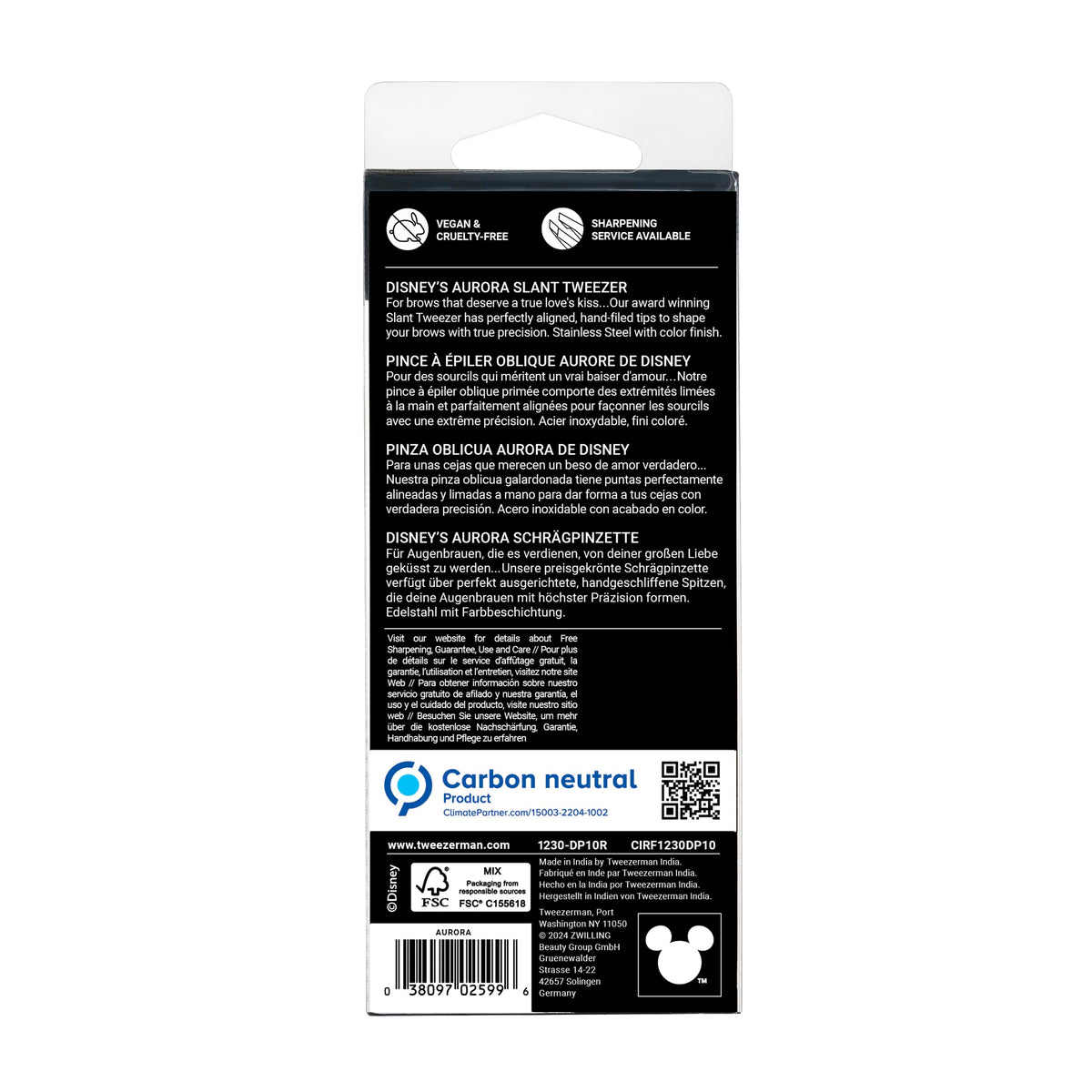 Tweezerman Aurora Slant Tweezer easy daily care after use.
