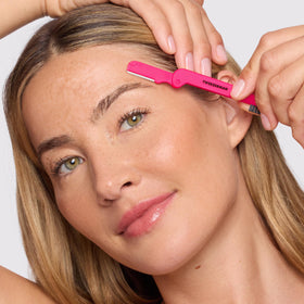 Tweezerman dual-sided folding brow razor for quick, safe hair removal