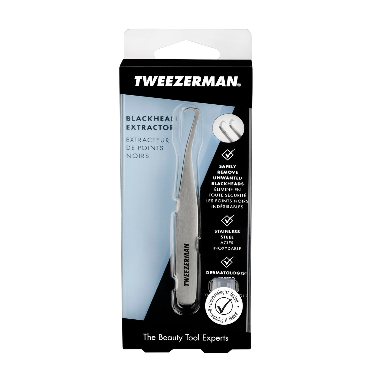 Cleaning the Tweezerman tool with alcohol after use for hygiene
