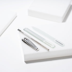 Tweezerman Glass Manicure Set Nail Buffer adding natural shine