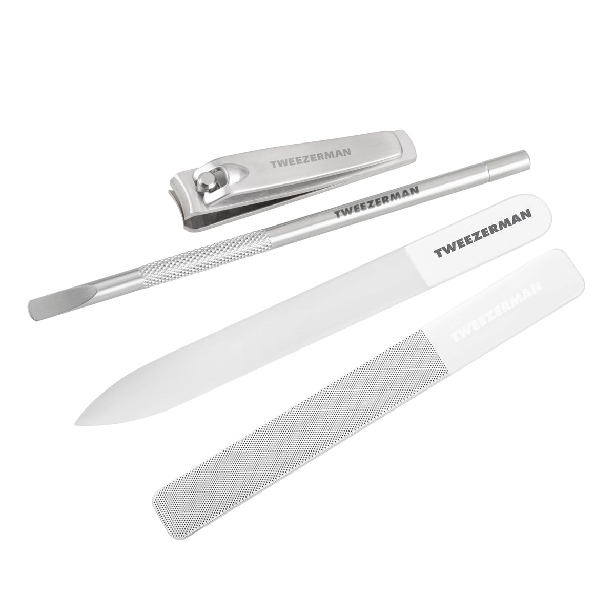 Tweezerman Glass Manicure Set Nail Clipper for precise trimming and clean edges