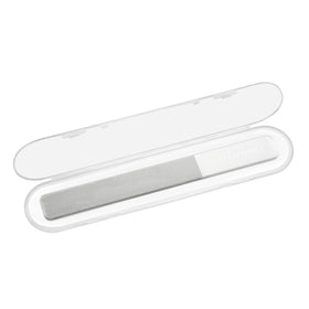 Tweezerman Glass Nail Buffer side usage in action for even buffing.