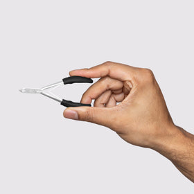 Ergonomic handle on Tweezerman cuticle nipper for comfortable control