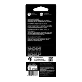 Tweezerman Mini Slant Tweezer compact packaging suitable for travel kits