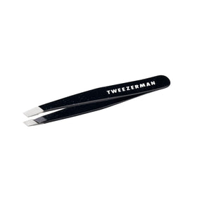 Tweezerman Mini Slant Tweezer tip closeup showing precise aligned tips for clean removal