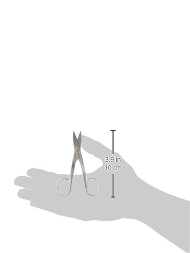 Tweezerman nail scissors curved design in action for smooth nail shaping.