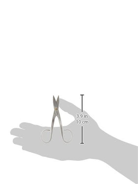 Tweezerman nail scissors curved design in action for smooth nail shaping.