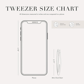 Tweezerman NYC Mini Slant Tweezer with 25-degree angled tips for efficient grabbing.
