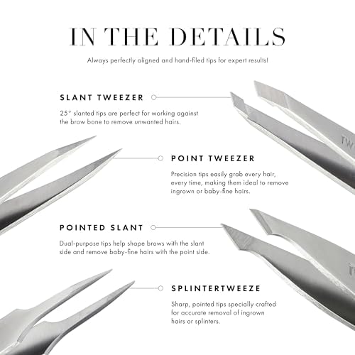 Tweezerman NYC Mini Slant Tweezer, compact tool for quick touch-ups anywhere.