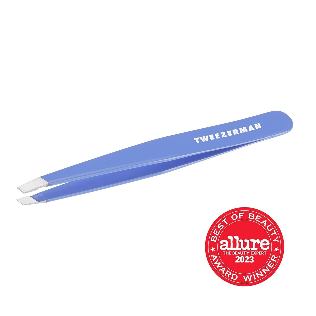 Tweezerman Slant Tweezer at a 25-degree angle for clean hair removal