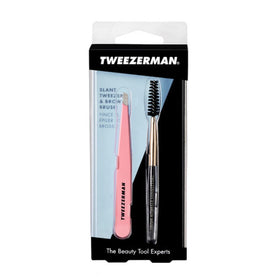 Tweezerman Tea Rose kit shown on counter for everyday brow grooming