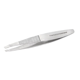Tweezerman Wide Grip Slant Tweezer close-up tips for precise brow shaping.