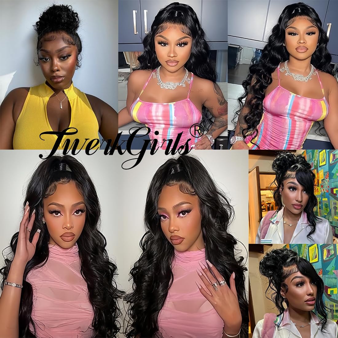 TwerkGirls Glueless 360 wig with adjustable strap for easy wear.