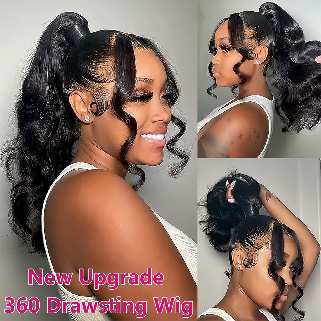 TwerkGirls HD transparent lace 360 front wig blends with skin tone.