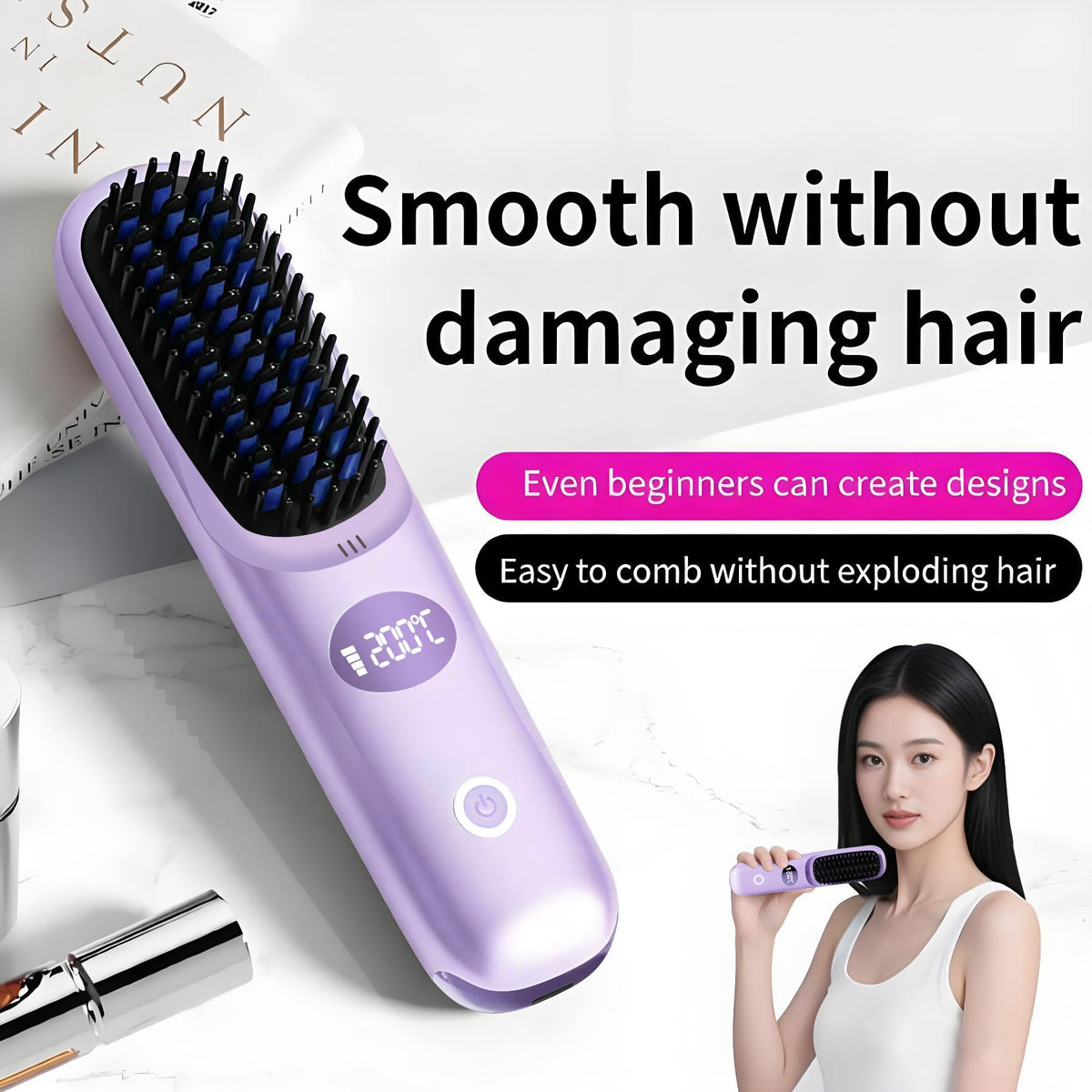 TWICETWO Go Brush Pro reaches 30s heat for quick salon-like results