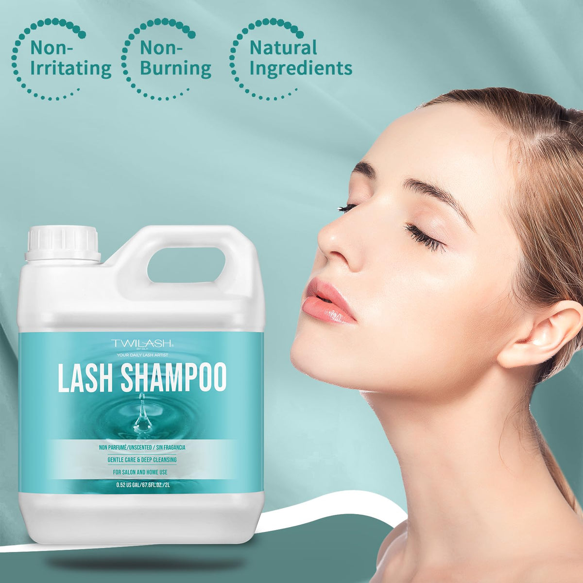 TWILASH BY DLY light fluffy foam for gentle cleansing.