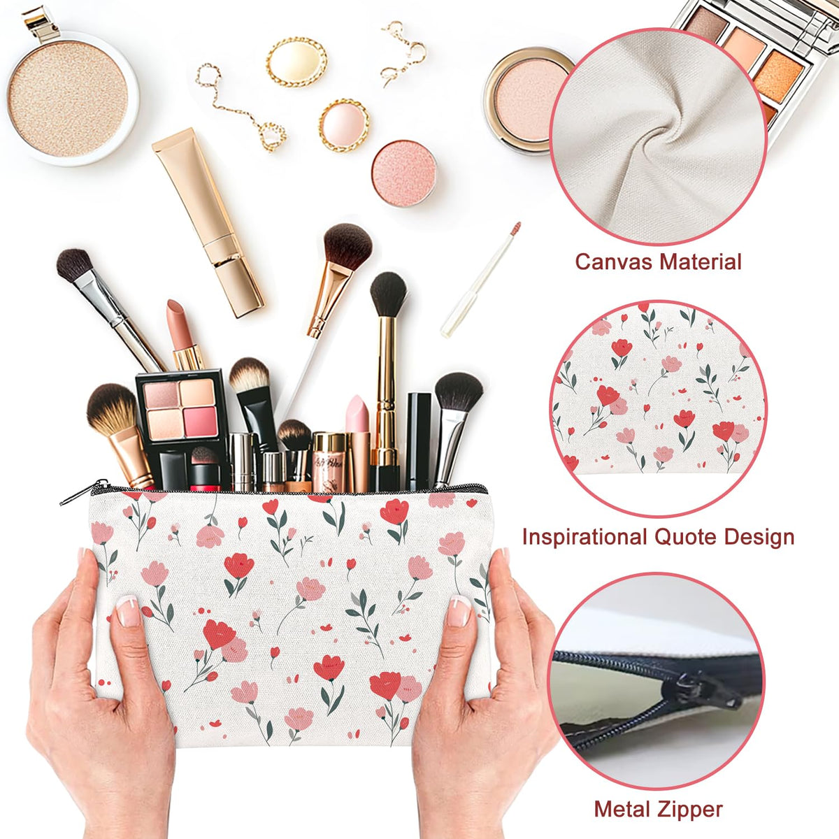 TwinkleMon multicolor wildflower cosmetic pouch for organized travel