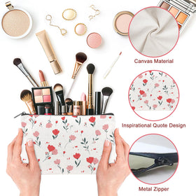 TwinkleMon multicolor wildflower cosmetic pouch for organized travel