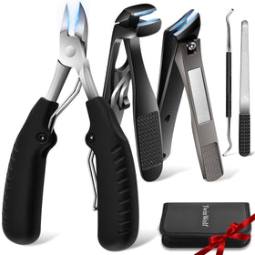 TwinWolf toenail clippers with a wide jaw for thick nails, delivering precise, effortless cuts.