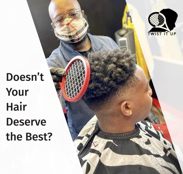 Twist It Up Comb Red Desires shown with Twist It Up shampoo and conditioner kit.