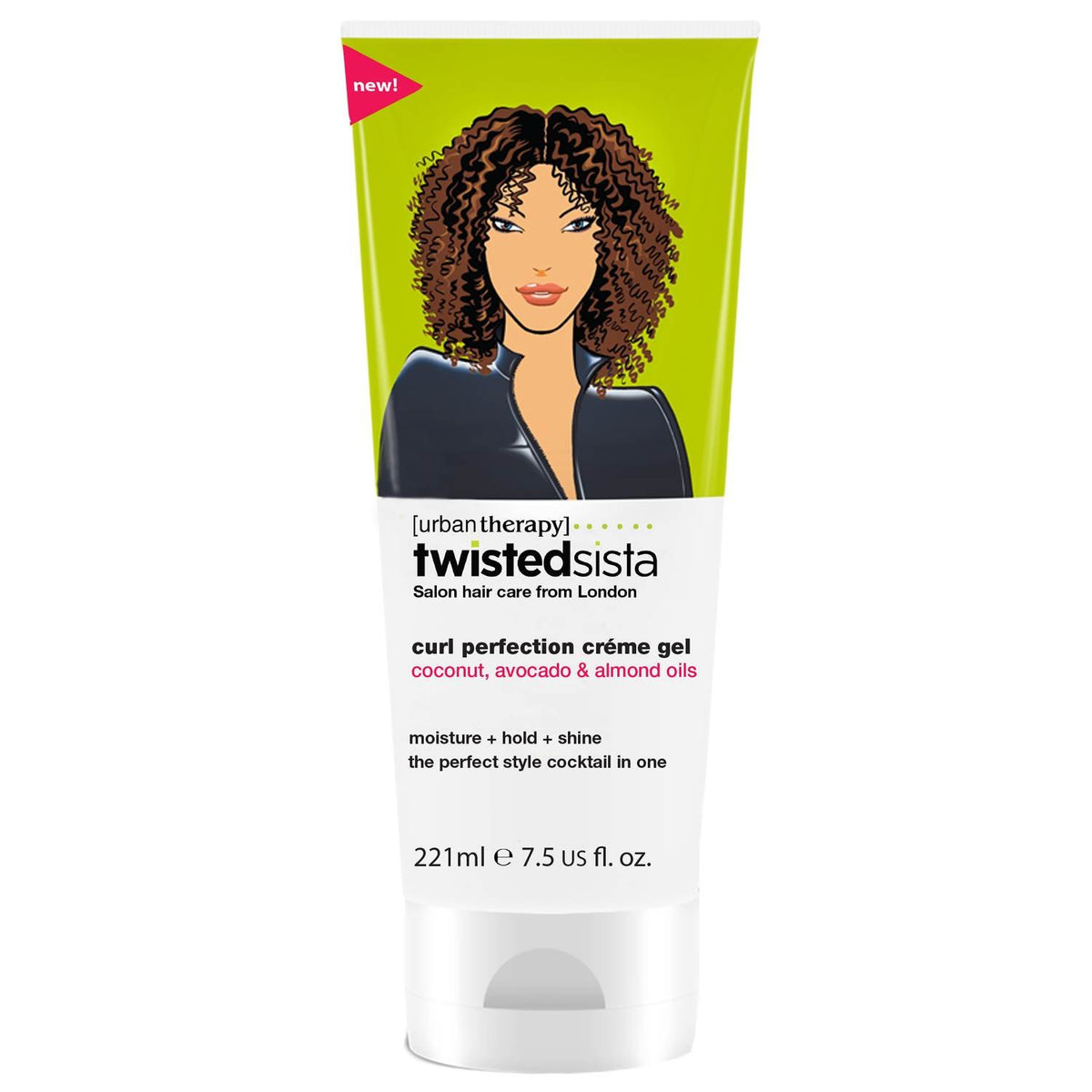Twisted Sista Curl Perfection Creme Gel bottle delivering lightweight hold for defined, frizz-free curls.