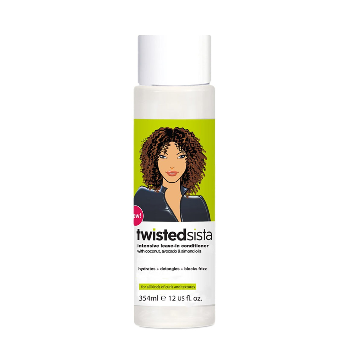 Twisted Sista Intensive Leave-In Coconut Avocado bottle delivers frizz control and deep hydration