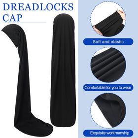 Twistover two-pack of black dreadlock caps for convenient replacements