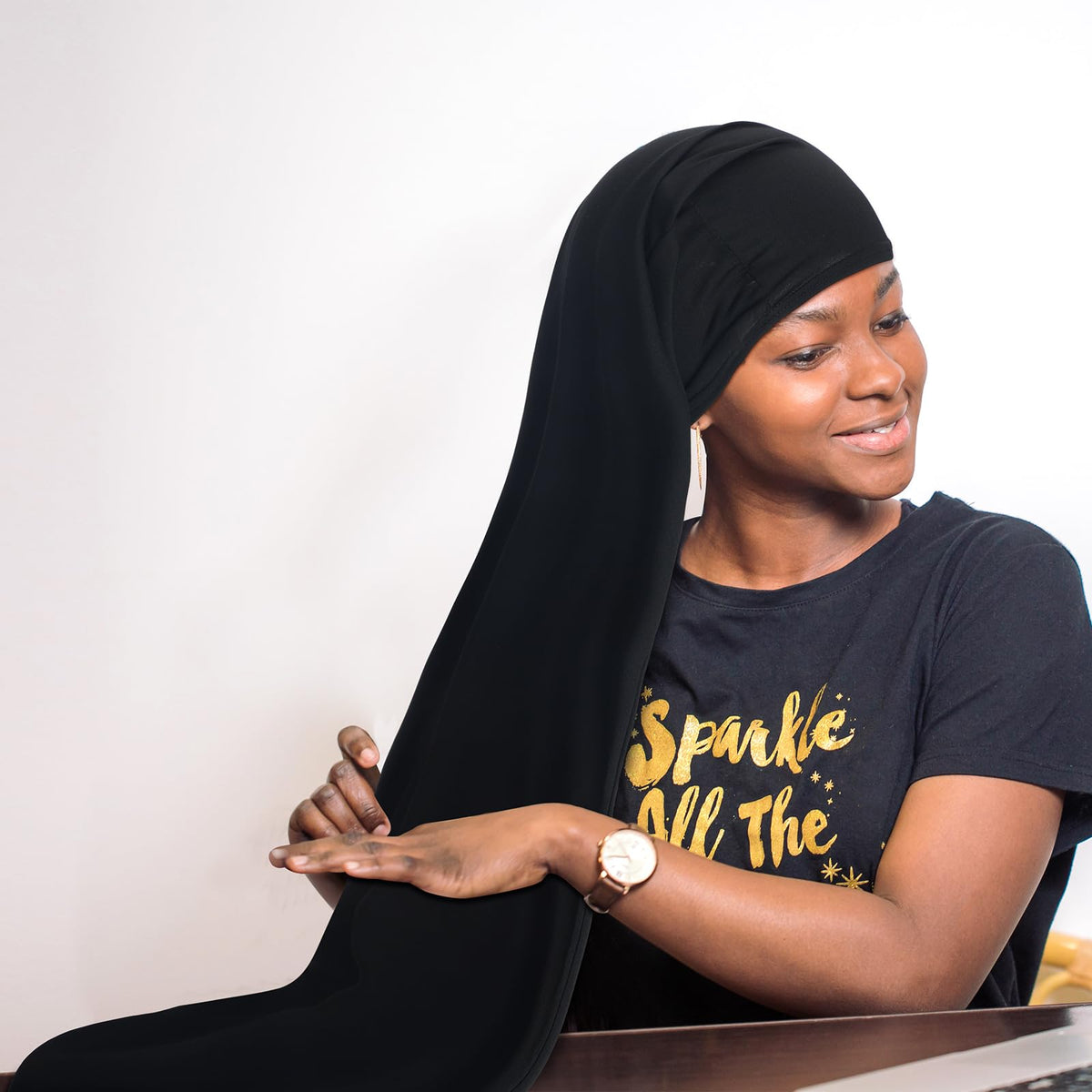 Twistover dreadlock cap during workouts, keeps hair neatly contained