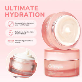 TWLBXMG Collagen Moisture Cream texture close-up showcases creamy, rich hydration.