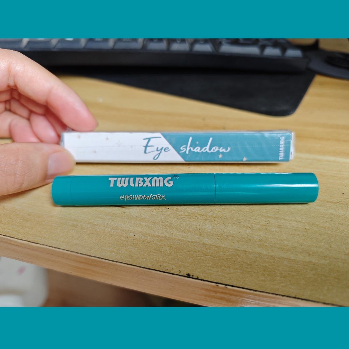 TWLBXMG waterproof formula sign suggests long-wear, smudge-resistant performance.