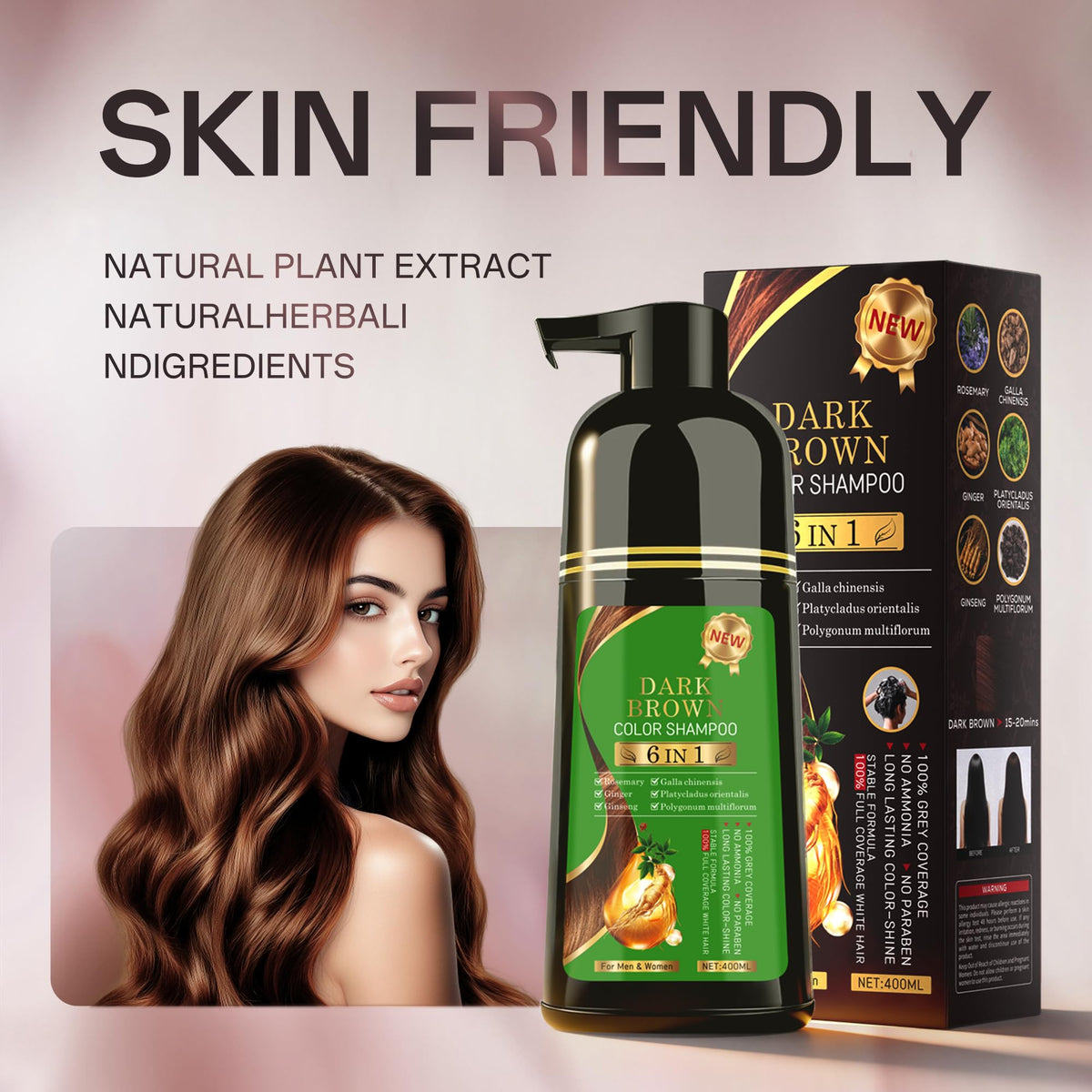 TWMINYUE black hair dye shampoo bottle offers salon-grade results at home.