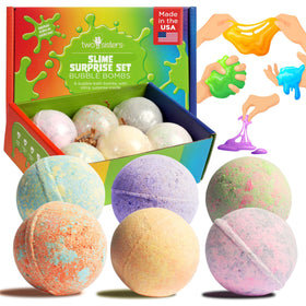 Two Sisters Bubble Bombs reveal surprise slime inside during bath time