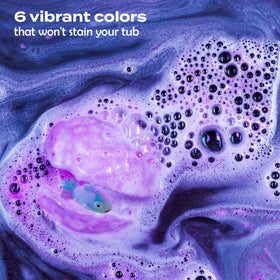 Two Sisters colorful bubbles provide visual fun and scent during baths.
