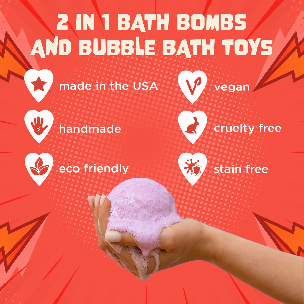 Two Sisters banana scent bath bomb adds playful color to bath.