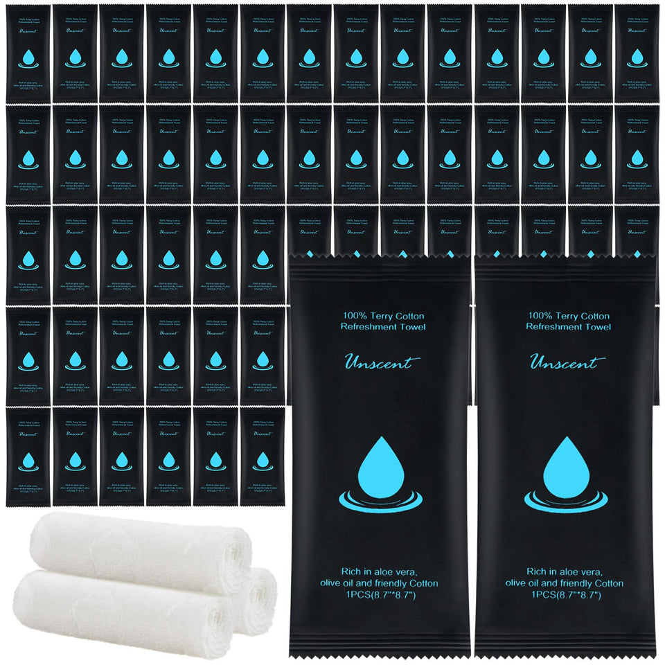 twoworld moist towel bulk unscented pack for travel and on-the-go refreshment