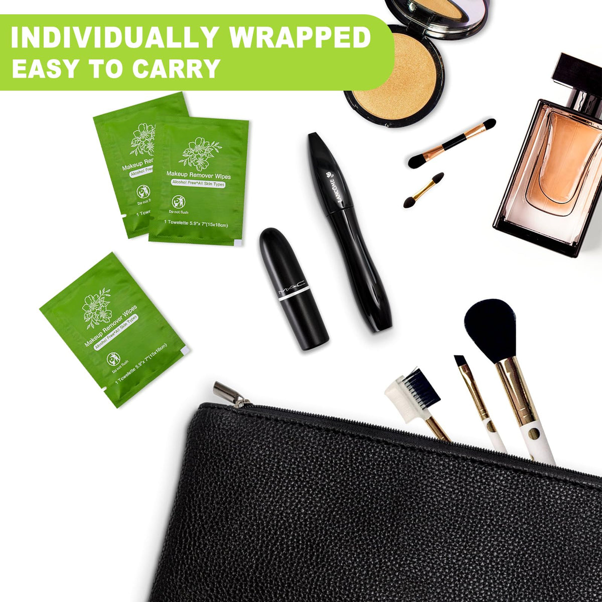 twoworld multi-use wipes safely remove mascara and lipstick from the face