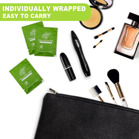 twoworld multi-use wipes safely remove mascara and lipstick from the face