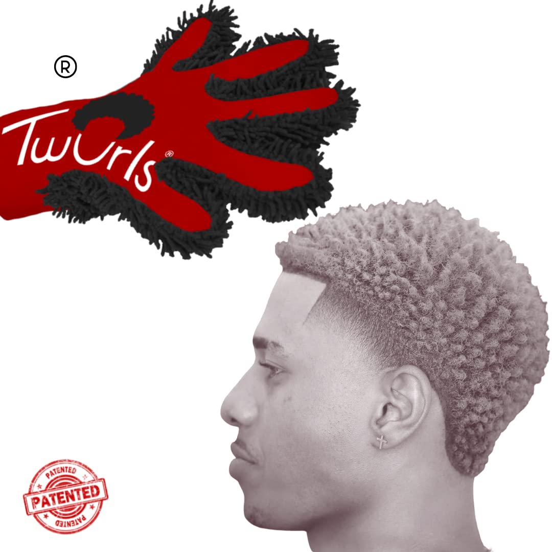 Twurls Hair Glove circular motion defines twists for thicker, coarser, or natural curls.