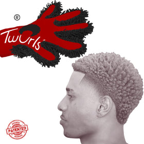 Twurls Hair Glove circular motion defines twists for thicker, coarser, or natural curls.