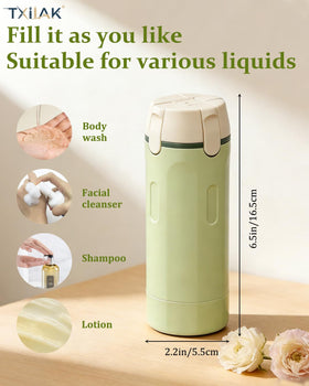 TXIIAK 4-in-1 travel dispenser bottle ideal for vacations and gym days