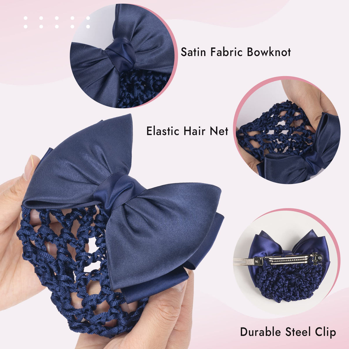 TXIN non-slip mesh hair clip keeps hair in place during busy day.