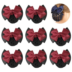 TXIN satin bow snood in red holds hair securely with everyday elegance.