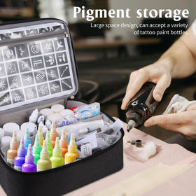 Adjustable dividers let you customize space for ink and pens.