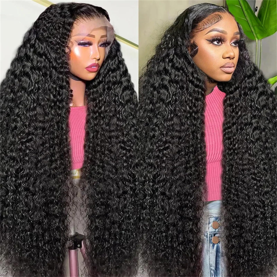 Tyiu deep-wave lace-front wig 30-inch with natural parting and HD lace for seamless styling.