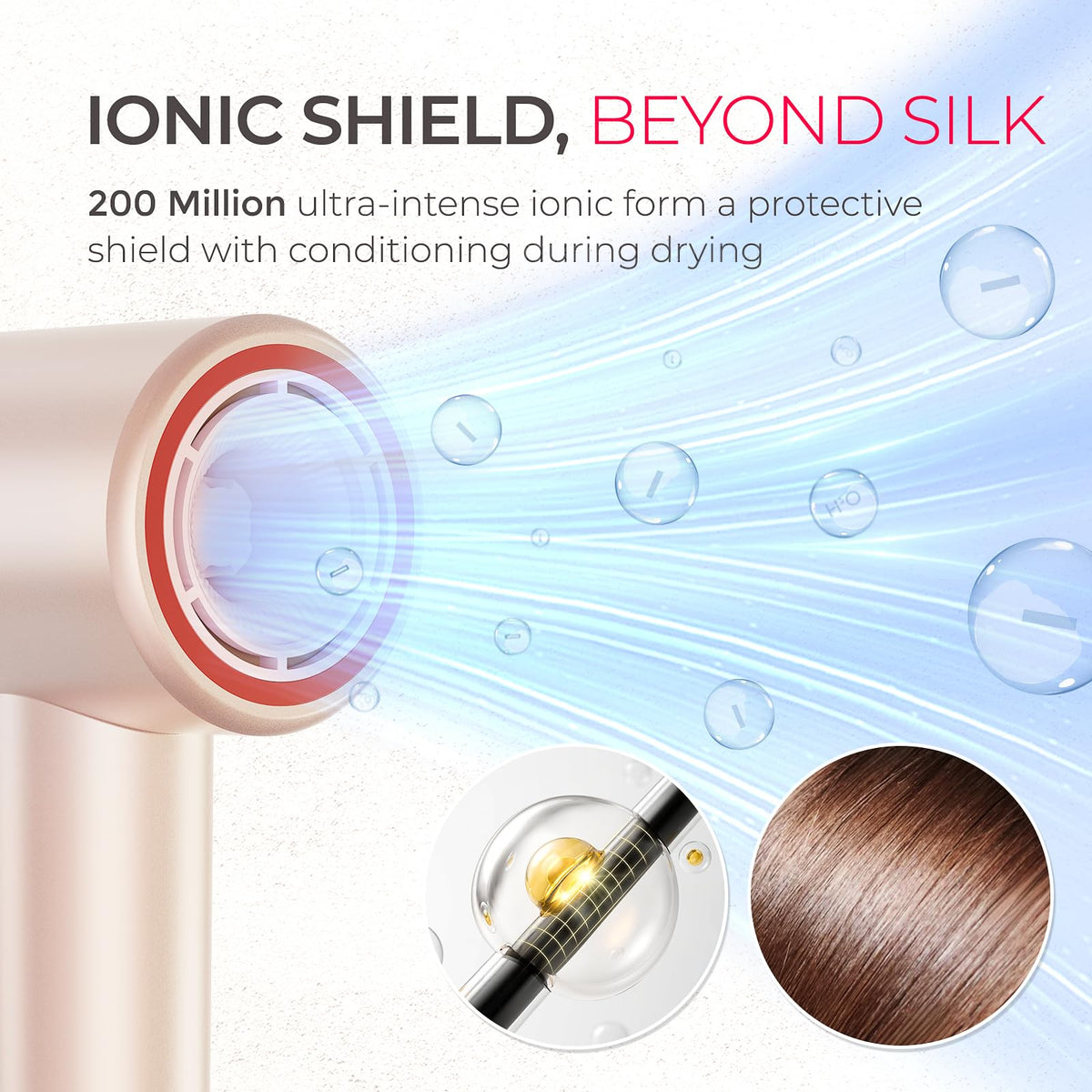 TYMO AIRHYPE detangling comb nozzle minimizes tugging during drying.