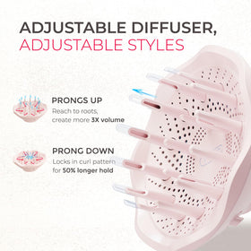 TYMO AIRHYPE ionic diffuser enhances curl volume and definition.