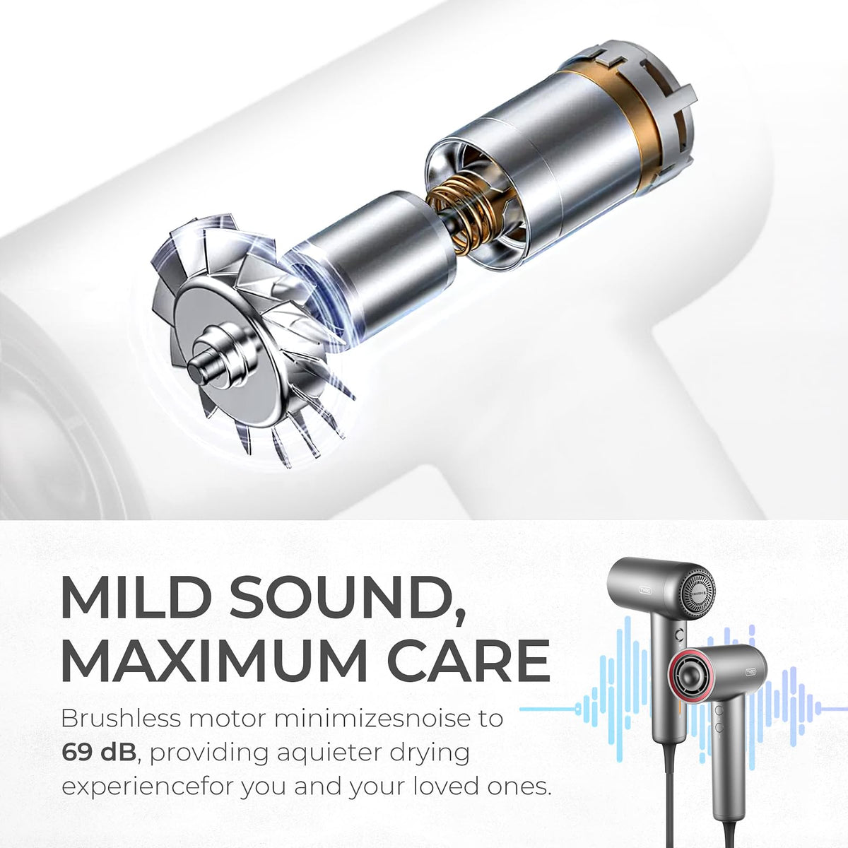 TYMO AirHype Lite operates with low noise for peaceful mornings.