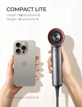 Compact travel companion TYMO AirHype Lite fits in bags and purses.