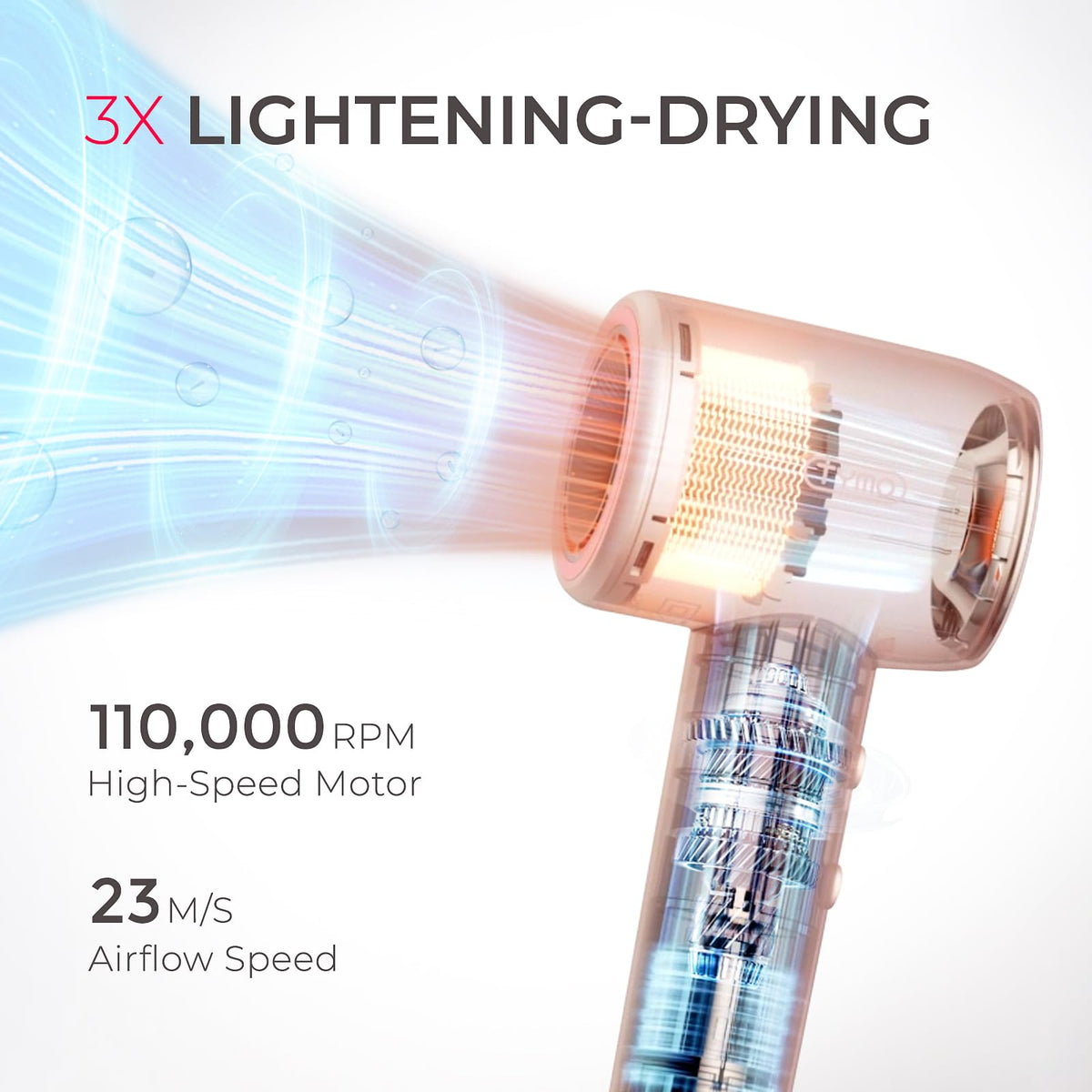 TYMO AIRHYPE magnetic concentrator attachment aids precise straight blowouts.
